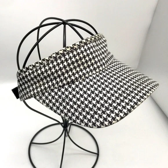 Houndstooth Women’s Velcro Adjustable Visor-100% Cotton - Picture 1 of 9